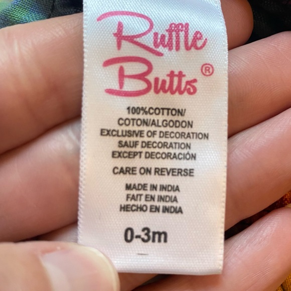 NWT RuffleButts Storybook Harvest Plaid Bubble Ruffle Bloomer with Bow, 0-3M - Picture 7 of 9